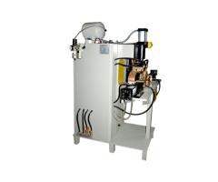 Cabinet combined three-head row welding machine