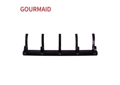 Aluminum Coat Hook with 5 Black Hooks - 2/2