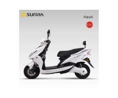 HAWK White Electric Motor Scooter for Adults with Seat