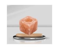 Himalayan Pink Salt Candle Holder — Geometric Cube Tealight Holder