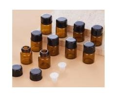 1ml Amber Brown Glass Essential Oil Bottle