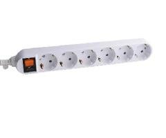 EU 6 Outlet Extension Cord | Fireproof PC Overload Socket