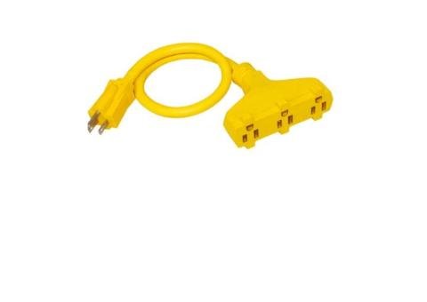 7 Durable T-Shape SJTW Multi-Tap Outdoor Extension Cord for Safe Power
