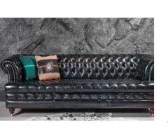 Hampton Chesterfield Leather Sofa – Handwaxed