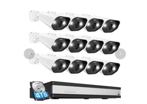 C182 5MP PoE Security Camera System + 4K 16CH PoE NVR + 4TB HDD