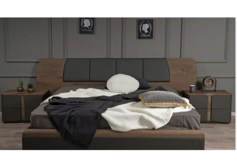 Modern King Bed Set: 3-Piece Luxury MDF Design
