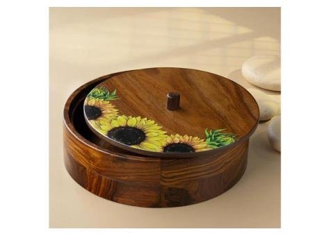 Sunflower Hotpot: 5 Handmade Wooden Food-Safe Features