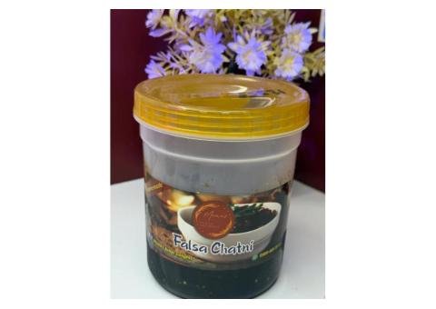 Homemade Falsa Chutney In Jar Box