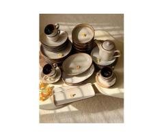 Reactive Cloud Grey Premium Dinner Set - 43 pcs