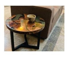 Epoxy Wood Side Table