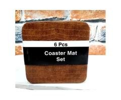 Leather Coaster Mats Square – Brown Leopard
