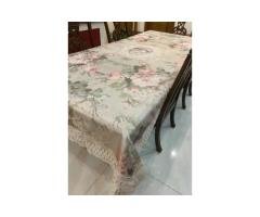 Luxury Table Cover with Lace – Vintage Roses Design