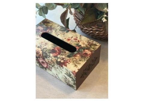 Luxury Engraved Tissue Box – Gardenia Collection
