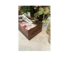 Luxury Engraved Tissue Box – Watercolor Florals Collection