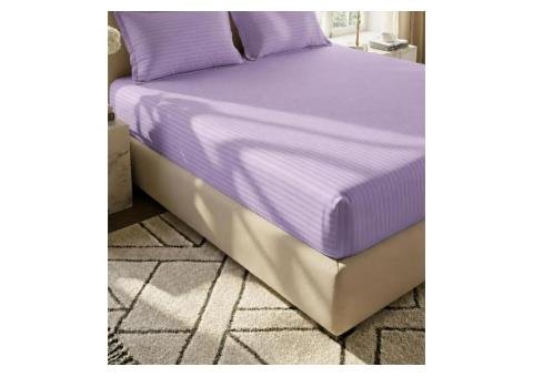 Violet Stripe Fitted Bedsheet - King Size - 2/2