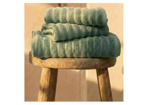 Premium Green Cotton Towels – Pack of 3 - 2/2