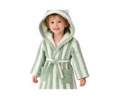 Kids Bathrobe Size Chart (Green Stripey Fun)