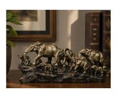 Royal Elephant Family – Antique Brass Collection