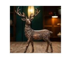 Royal Stately Stag Decor Statue – Antique Copper