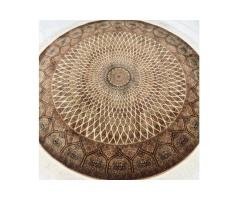 Persian Silk Round Rug | Pure Silk Abresham | 5 ft x 5 ft | 1600 Reeds