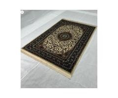 Luxurious Turkish Garnet Area Rug - Intricate Medallion Design, Size 5 ft x 8 ft