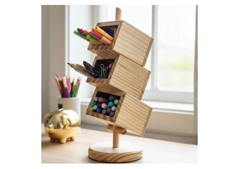 3-Tier Swivel Stationery Organizer