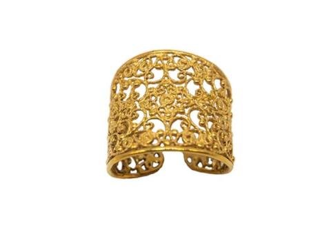 Taarkashi Broad Tapered Band – Gold Plated