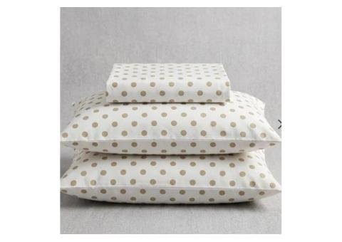 Elegant Taupe Polka Dot Cotton Bedsheet Set