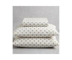 Elegant Taupe Polka Dot Cotton Bedsheet Set