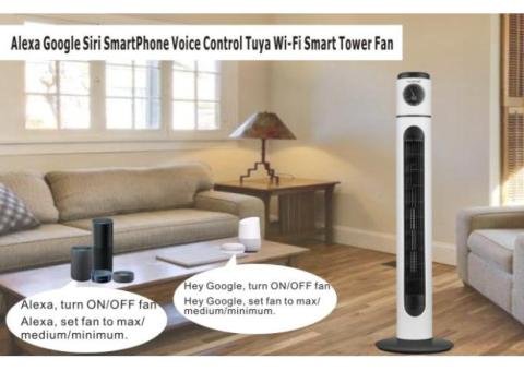 Smart WiFi Tower Fan Features with Voice Control