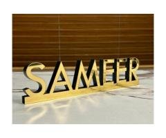 Desk Name Plate | Free Standing Acrylic Sign | Personalized Office Table Gift